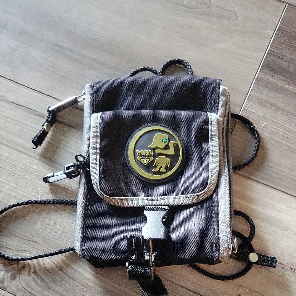 Gray and Black Belt Bag with Structured Design